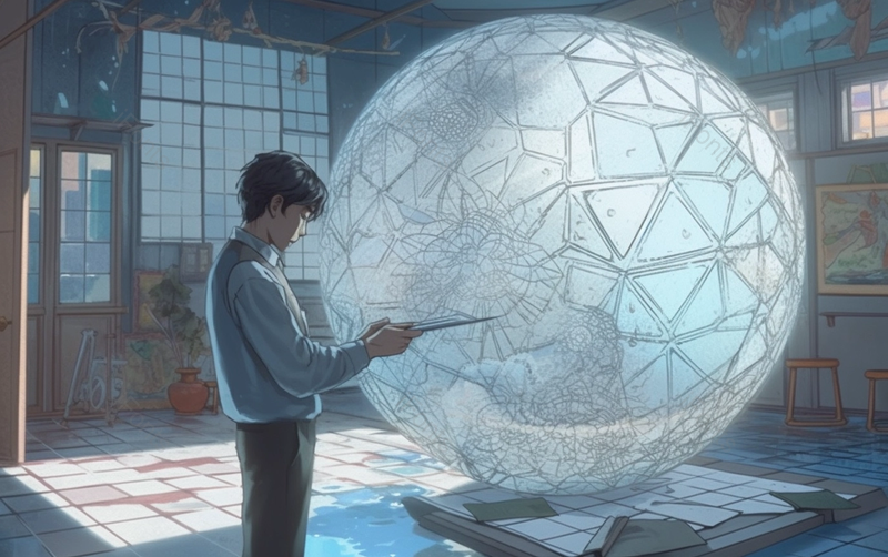 卡通手绘风男人室内水晶球背景,插画/手绘图,插画/手绘图库,插画/手绘图下载,插画/手绘